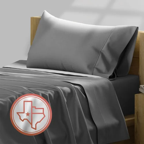 Vista 21 de TEXAS LINEN CO. Juego de 2 sábanas de algodón egipcio tamaño individual, colección Texan Talkin' de lujo, serie 600, sábanas de algodón egipcio