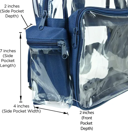 Vista 40 de DALIX Bolsas de mochila transparentes de plástico liso dorado