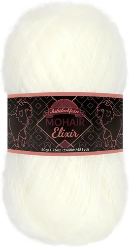 Vista 23 de JubileeYarn Mohair Elixir Yarn - 50g/Skein Baby Wool Blend - Cosmopolitan - 1 Skein