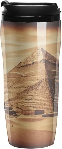 Vista 9 de Vintage Great Egyptian Pyramid Coffee Cup Hot Coffee Travel Mug Reusable Iced Coffee Cups Double Heat Insulation Coffee Mug with Leak-Proof Lid