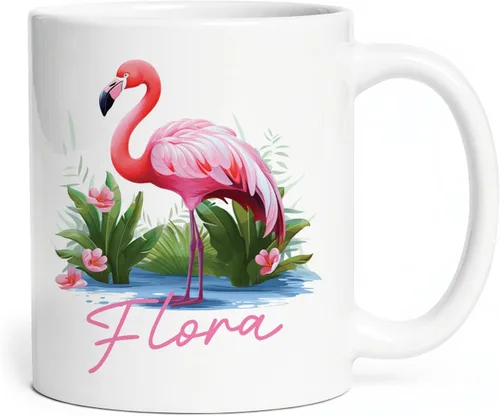 Vista 11 de Taza de flamenco personalizada 2023, Flock Of Flamingo Mug para cumpleaños de los amantes del flamenco, taza de café personalizada de flamenco