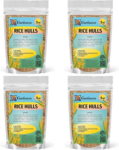Vista 7 de Gardenera Cascos de arroz orgánico – Mejora la textura del suelo y la retención de nutrientes – Lo mejor para plantas de casa y ropa de cama