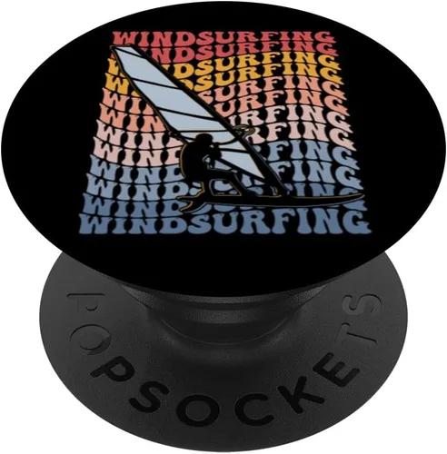 Vista 6 de Windsurfing Groovy Windsurfer Windsurf PopSockets MagSafe PopGrip for iPhone