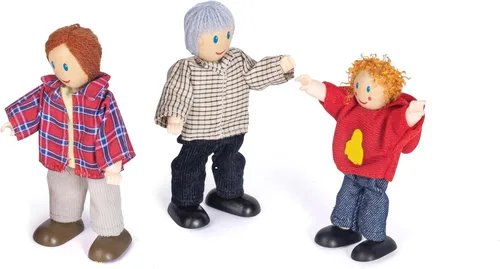 Vista 7 de Hape Juego familiar de muñecas caucasianas para casa de muñecas para niños