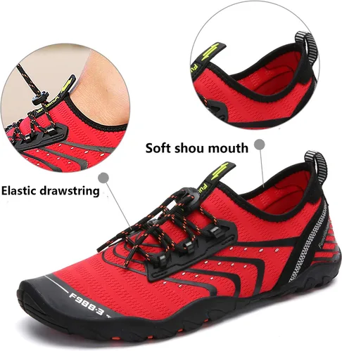 Vista 4 de Zapatos de agua para hombre y mujer, zapatos de agua descalzos, de secado rápido, para playa, natación, buceo, kayak, surf, deportes acuáticos
