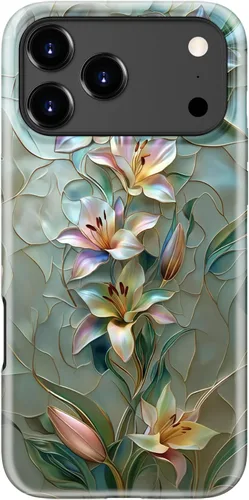 Vista 94 de LUMARKE Funda para iPhone 14/iPhone 13, lindo Y2K floral, carga inalámbrica Mosaico Tortuga Shell
