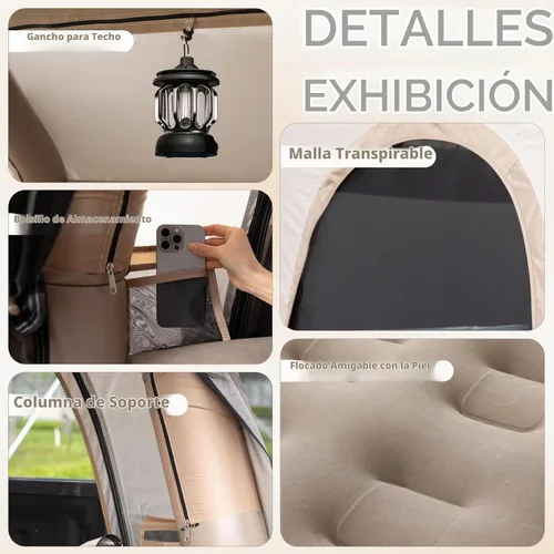 Vista 7 de Tienda inflable para cama de camión y colchón de aire con bomba