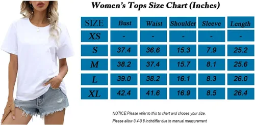Vista 5 de Yesqueen Camiseta de algodón básica de verano para mujer, manga corta, cuello redondo, holgada, para verano