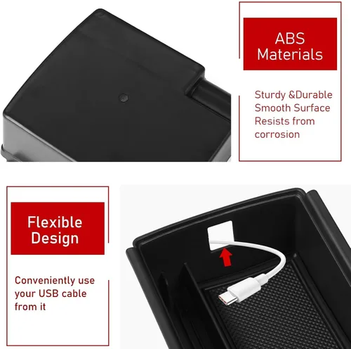 Vista 5 de TTCR-II Compatible con el organizador de consola central Volkswagen Tiguan 2025-2026, para consola VW Tiguan 2025 2026, bandeja organizadora