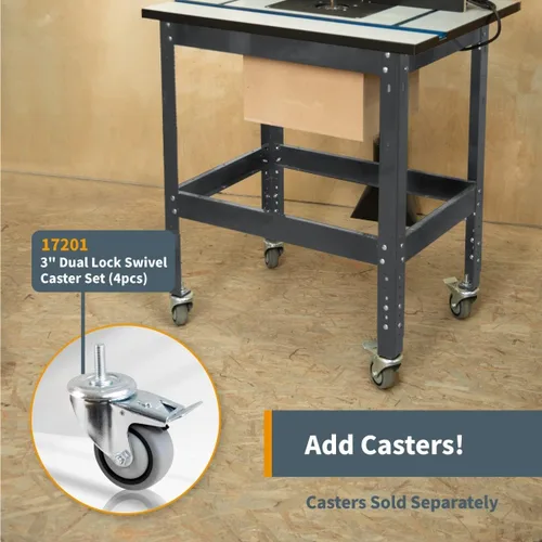 Vista 13 de POWERTEC Tablero de Mesa de Router de 24"x32" con Soporte para Herramientas, Placa de Router y Anillos de Inserción, Capacidad de 400lb Soporte