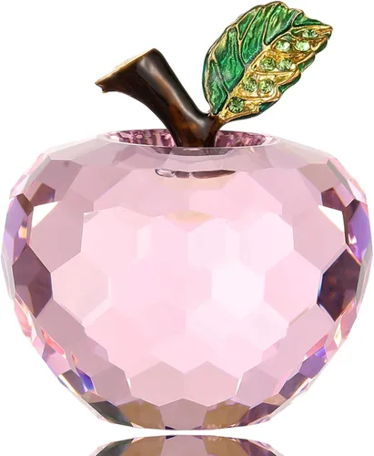 Vista 8 de Figura de manzana de cristal de Vie jeune, pisapapeles de estatua hecha a mano, adorno para decoración del hogar, artesanías de cristal