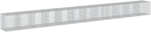 Vista 13 de vidaXL Cesta de gavión con tapa, 39.4 x 19.7 x 39.4 pulgadas, hierro galvanizado rectangular, resistente a la intemperie, montaje sin herramientas