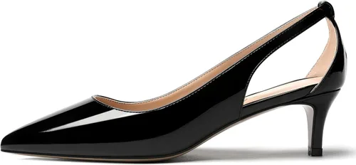 Vista 2 de MERRORI Zapatos de tacón bajo con punta puntiaguda para mujer, de 2 pulgadas
