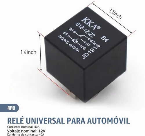Vista 2 de Pack-4 - Relé de enchufe de automóvil de 5 pines, 12 V 40 A, impermeable, inicio, conversión, modificación del arnés de cableado de CC, relés
