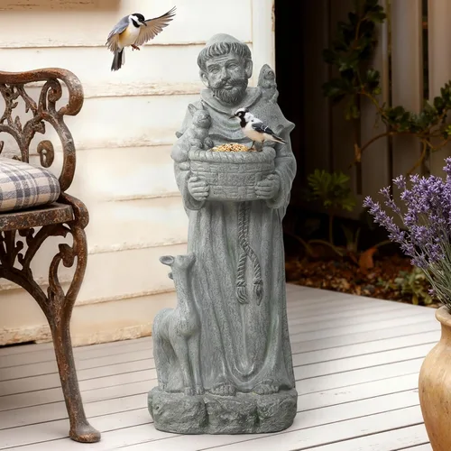 Vista 10 de LuxenHome - Estatua de Virgen María para exteriores, estatua religiosa de jardín de 30 pulgadas, estatua de la Santísima Madre al aire libre
