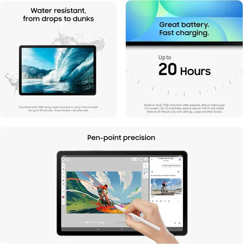 Vista 4 de Samsung Galaxy Tab S10 FE 128GB WiFi Android Tablet, versión estadounidense, azul
