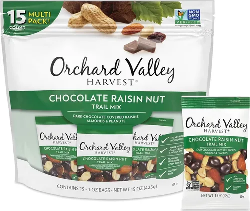 Vista 9 de Orchard Valley Harvest - Mezcla de nueces con chocolate, multipack, 1 oz (paquete de 8), pasas cubiertas de chocolate negro, almendras y cacahuetes
