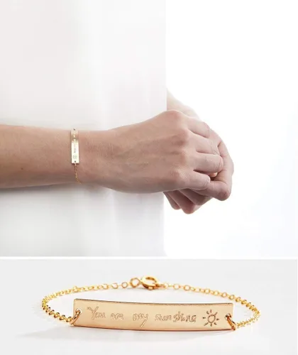 Vista 2 de Pulsera de escritura a mano, joyería con colgante de barra de escritura a mano, firma conmemorativa, nota escrita a mano personalizada para niños