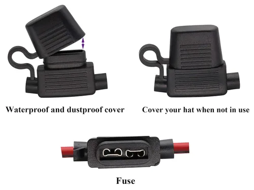 Vista 5 de Cable de clip de cocodrilo 16 AWG, arnés de cable SAE a batería, clip de cocodrilo de cocodrilo, cable de extensión de 12 V CC con interruptor