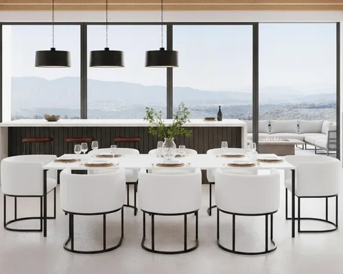 Vista 28 de HNY Silla de comedor moderna de mediados de siglo tapizada en forma de barril, negra, con brazos, silla de cocina y comedor de cuero, silla auxiliar