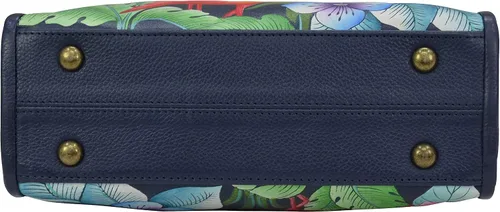 Vista 7 de Anna by Anuschka Bolso convertible de cuero genuino pintado a mano para mujer - Fiebre del flamenco, Fiebre del flamenco