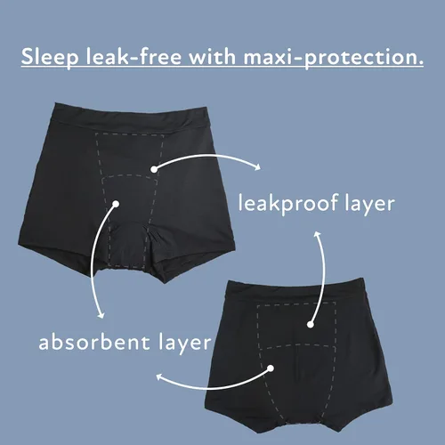 Vista 4 de Goat Union Shorts de Período Nocturno para Mujeres - Boyshorts Absorbentes de 2" para Período de Sueño Flujo Abundante