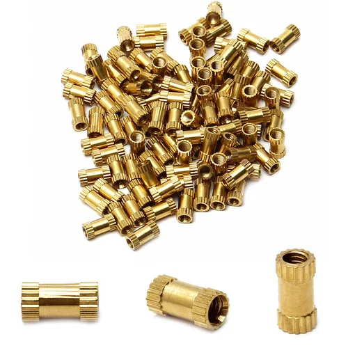 Vista 22 de Tuercas moleteadas de rosca hembra M2x3mm OD Tuercas de inserción roscadas de latón Tuercas de incrustación hidráulicas soldadas juntas Kit surtido