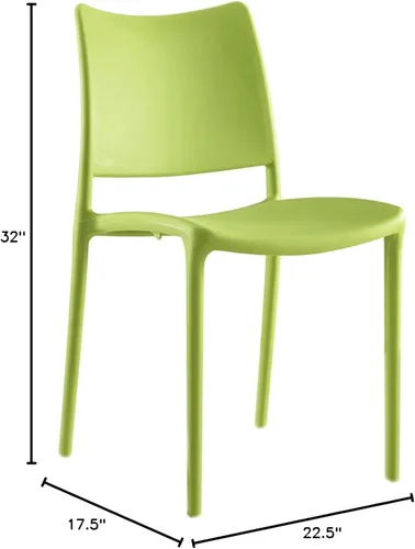 Vista 3 de Modway Hipster contemporáneo moderno moldeado plástico apilable silla de comedor en verde