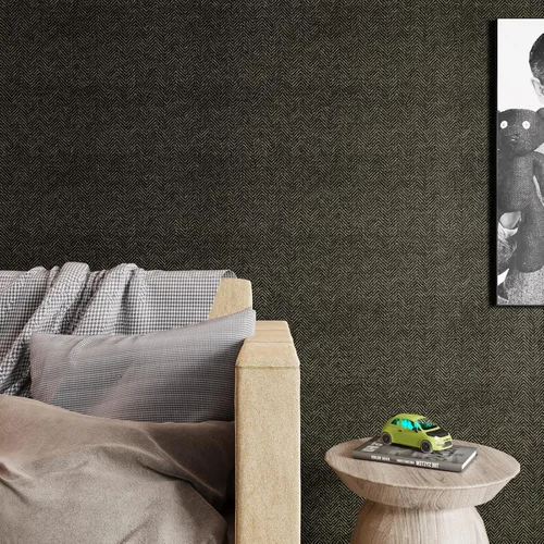 Vista 5 de CRE8TIVE Papel tapiz de pasto negro dorado para despegar y pegar, papel tapiz metálico de espiga con textura, autoadhesivo, tela extraíble, papel