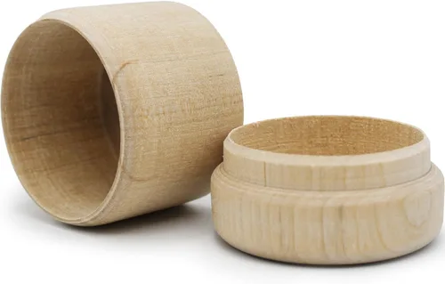 Vista 7 de AEVVV 6 cajas de madera redondas sin terminar de 2 x 2 pulgadas, caja de almacenamiento para anillos de boda de propuesta, caja de madera en blanco