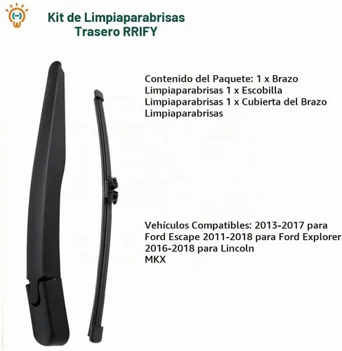 Vista 6 de Juego de limpiaparabrisas trasero BB5Z-17526-C para Ford Explorer 2011-2018, para Ford Escape 2013-2017, para Lincoln MKX 2016-2018