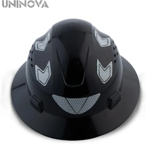 Vista 2 de Full Brim Hard Hat Hardhats Men ANSI Approved OSHA Cascos De Construccion Vented Hard Hat Full Brim Safety Helmet for Construction