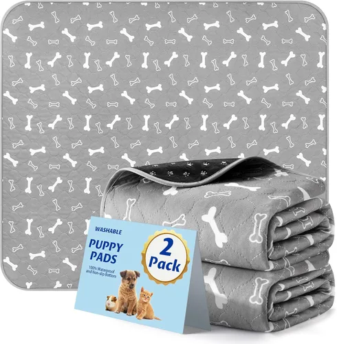 Vista 9 de Almohadillas lavables para orina para perros, paquete de 2 almohadillas reutilizables para cachorros, almohadillas de orina de perro de rápida