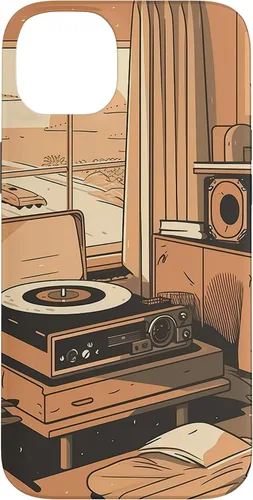 Vista 15 de Lofi Aesthetic Vinyl Music Minimal Calm Nostalgic Art Case for iPhone 16