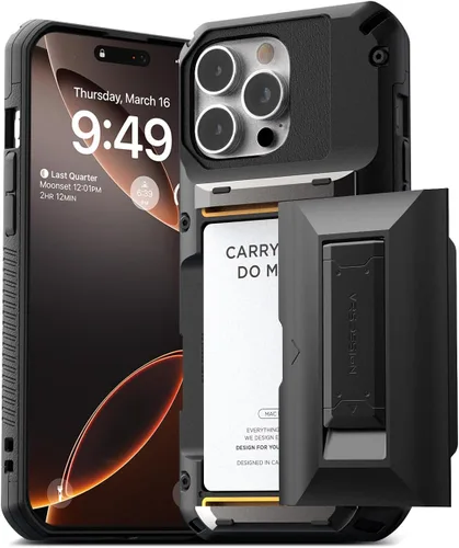 Vista 12 de VRS DESIGN Damda Glide - Funda híbrida para iPhone 13 Pro, ranura para tarjetas con soporte, funda funcional resistente compatible con iPhone 13 Pro