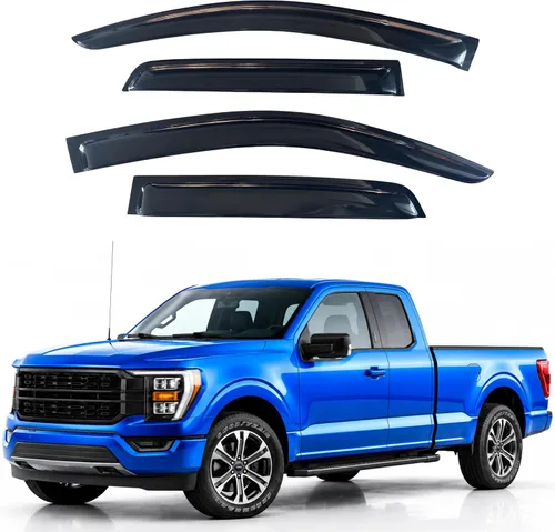 Vista 62 de IG - Visera para ventana para Ford Bronco y F150-F350 1980-1996, deflector lateral tipo cinta adhesiva, resistente, contra lluvia y viento