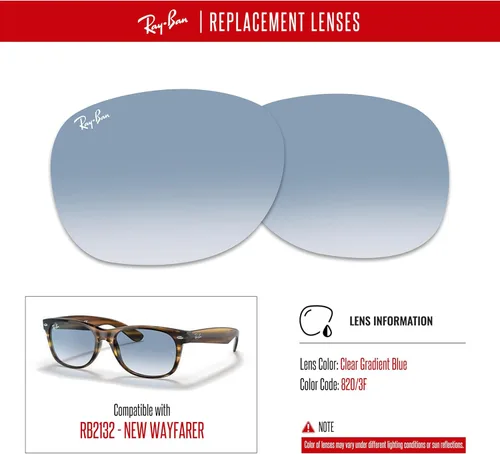 Vista 3 de NEW RB2132 New Wayfarer Replacement Lenses For Men For Women+BUNDLE with ACCESSORY EYEWEAR KIT