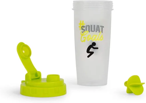 Vista 2 de Toynk #SquatGoals - Botella agitadora de plástico Mezclador de bebidas sin BPA de 20 onzas para batidos de proteínas y batidos Botella