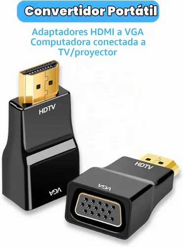 Vista 2 de Convertidor adaptador HDMI a VGA, cable macho a hembra de 1080P