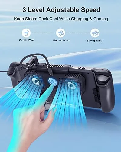 Vista 4 de Cooling Fan for Steam Deck DockHacksya Stand Base for Steam Deck with KickstandSteam Deck Cooler Accessories Compatible with Valve Steam Deck