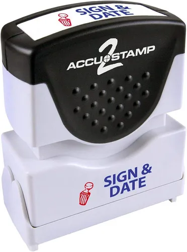 Vista 18 de ACCUSTAMP sello "APPROVED" con protección microban, sello con pretinta, con mensaje rojo y azul (035525)