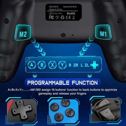 Vista 3 de Wireless Switch Controller for Switch/Lite/OLED/Swicth 2 Controller, Switch Controller Joysticks Work with iOS/Android/PC-Switch 2 Pro TURBO