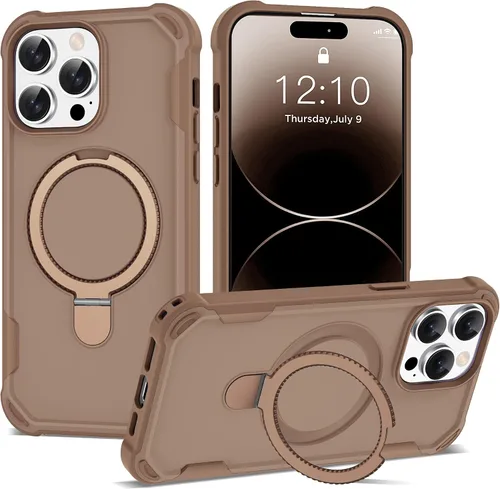 Vista 47 de Funda compatible con iPhone 12 y 12 Pro de 6.1 pulgadas con soporte de anillo magnético [protección militar contra caídas] [compatible con MagSafe]