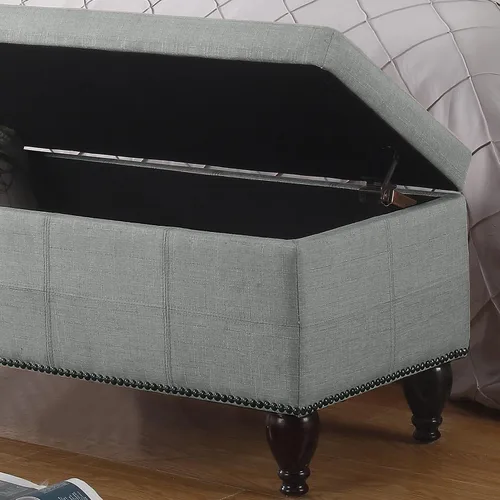 Vista 6 de Rosevera Berta - Parte superior tapizada de poliéster con cabeza de clavo rectangular para sala de estar, reposapiés, dormitorio, entrada, banco
