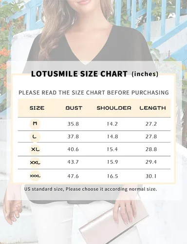 Vista 6 de Lotusmile Camisa holgada de gasa de doble capa con volantes y mangas con volantes para mujer