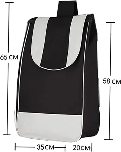 Vista 2 de Bolsa de repuesto para carrito de compras, bolsa de carrito de 41 L para carrito de compras, bolsa de almacenamiento impermeable de tela Oxford