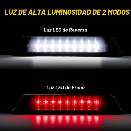 Vista 2 de 3ª luz de freno negra ahumada, compatible con Ford F150 2009-2014 (no para modelos Raptor)