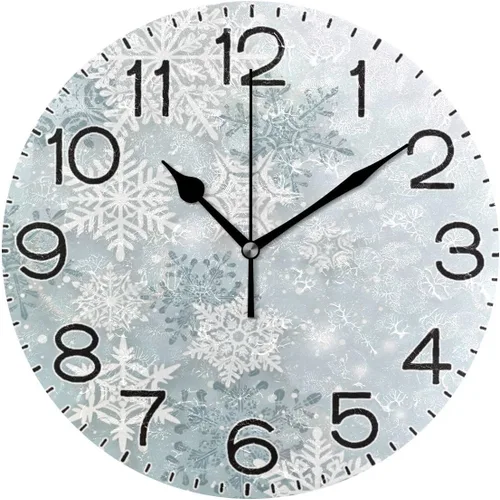 Vista 23 de ALAZA Reloj de pared cardenal de pájaro rojo de invierno, funciona con pilas, sin tictac, de cuarzo, analógico, rústico, rústico, reloj redondo