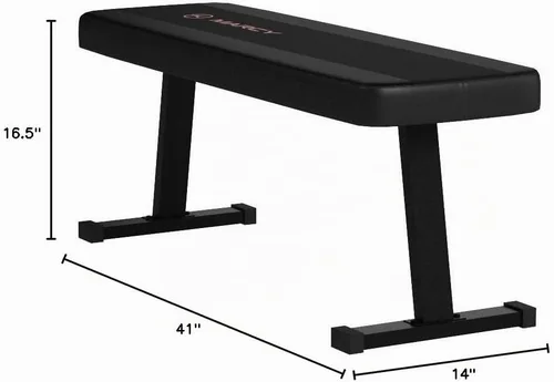 Vista 6 de Marcy Banco de pesas plano para entrenamiento de pesas en el gimnasio en casa y ejercicios abdominales