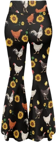 Vista 3 de Suobstales Leggings acampanados de cintura alta para mujer, pantalones de yoga ligeros, pantalones de yoga con corte de bota, tallas S-2XL